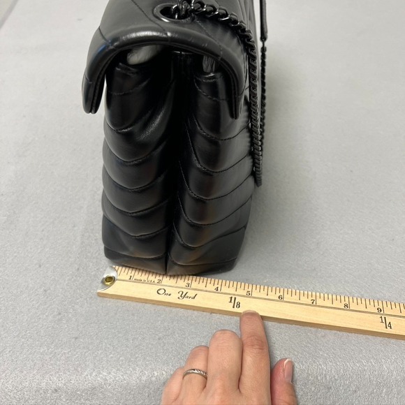 Saint Laurent Loulou Medium YSL Shoulder Bag Quilted Leather Black Designer - Picture 15 of 16